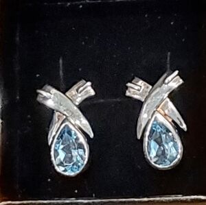 Sterling Silver Blue Topaz Earrings